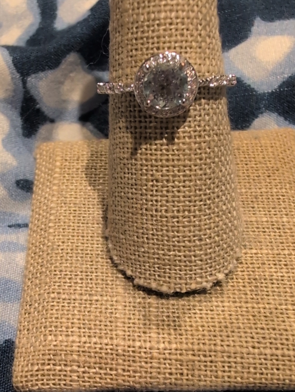 Sterling Silver Round Halo Engagement Ring in White